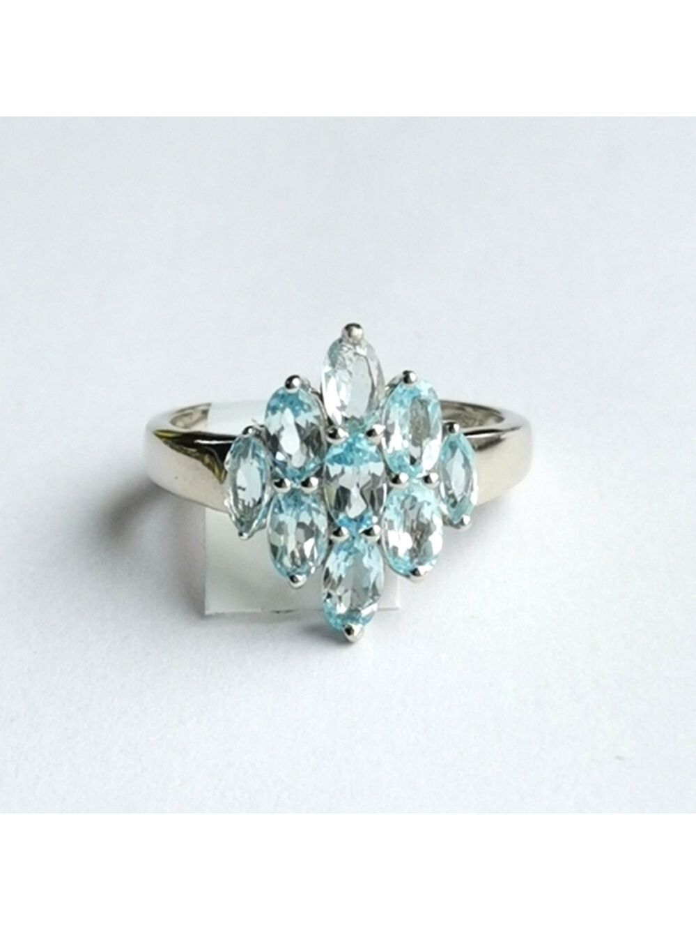 Brazilian Blue Topaz Ring Sterling Silver Size 7.25 🆕
